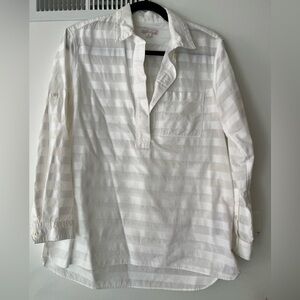 GAP White Striped Maternity Button Down Shirt